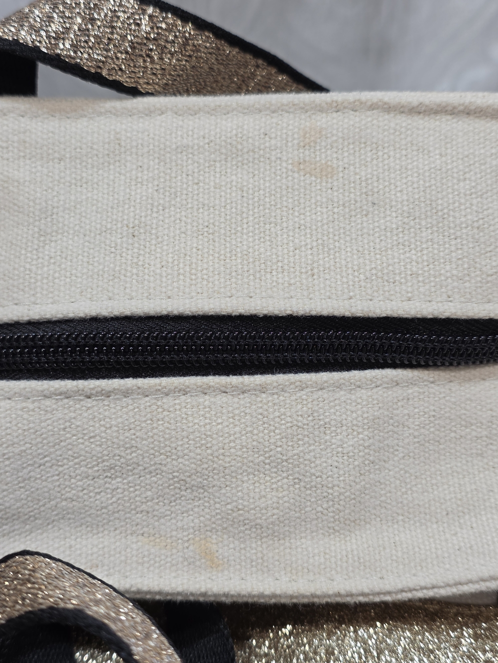 Victoria's Secret Cream and Gold Canvas Tote Bag - Picture 9 of 15
